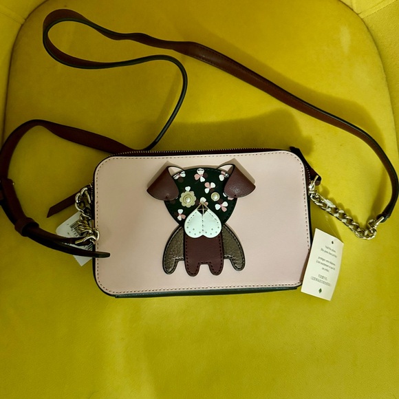 Kate Spade Floral Pup Double Zip Small Crossbody - Picture 3 of 6